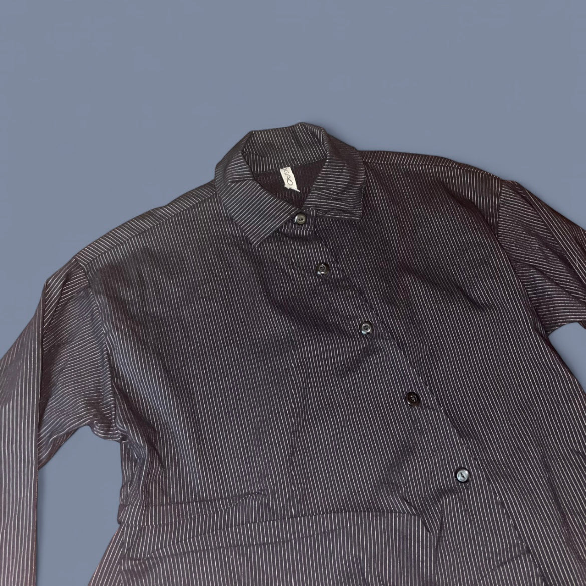 Vintage Asymmetrical Gathered Button Up Shirt