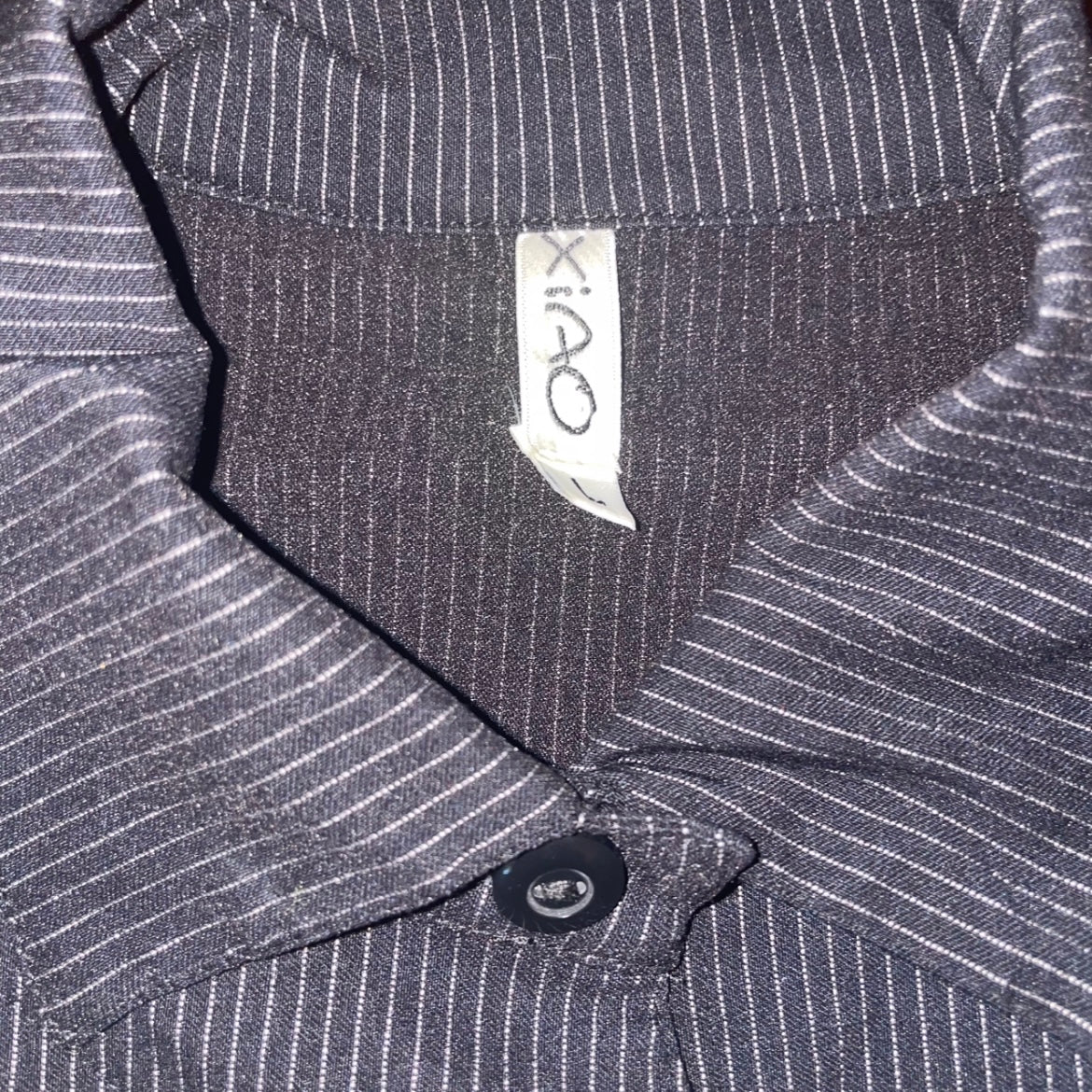 Vintage Asymmetrical Gathered Button Up Shirt