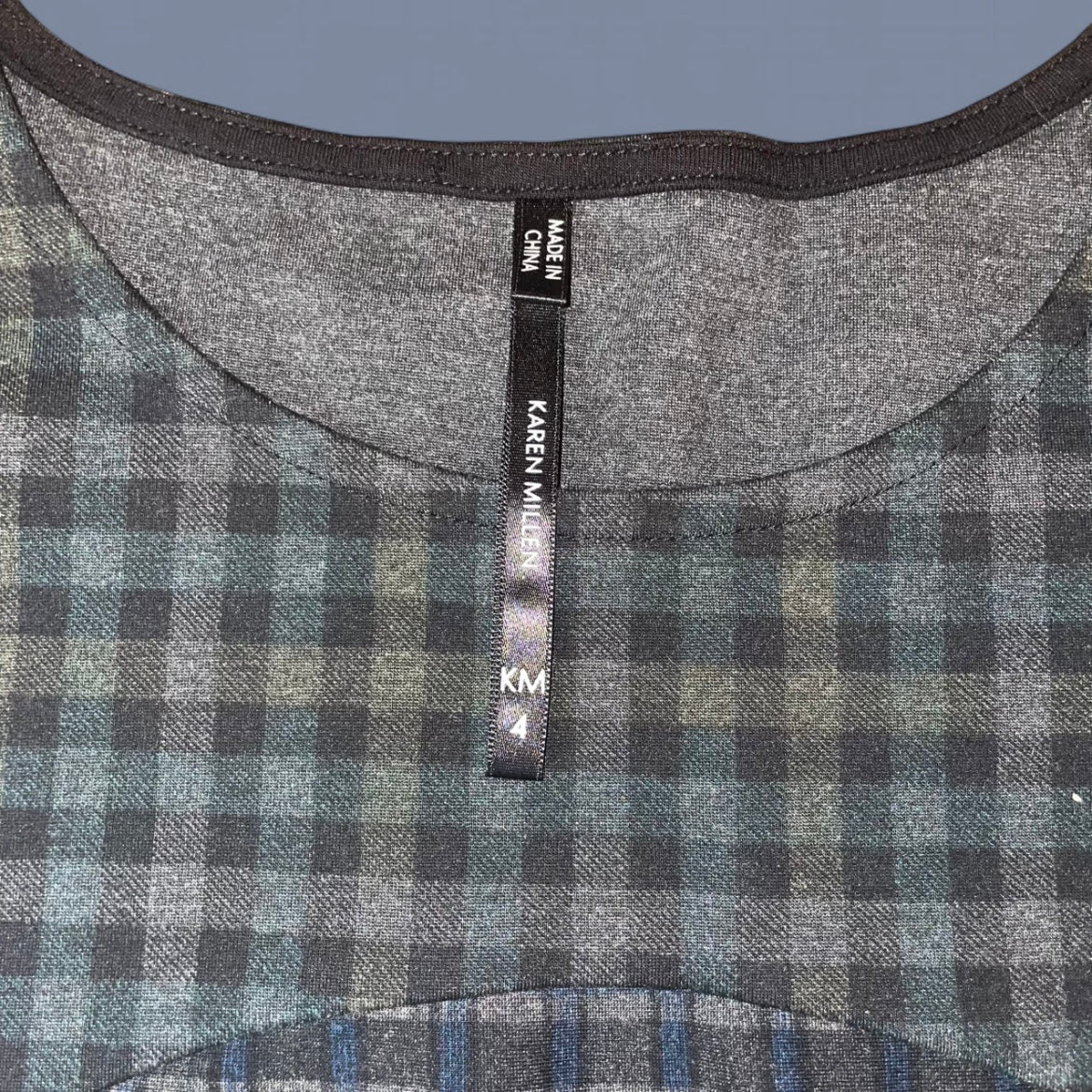 Karen Millen Gray Plaid Top