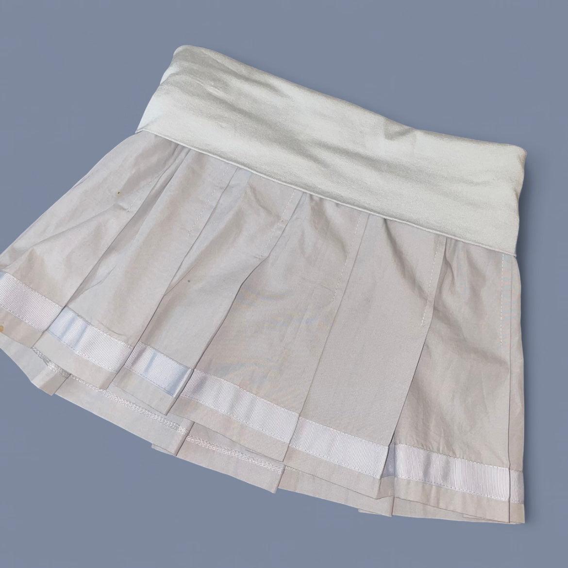 Vintage 00s Gray Pleated Fold Over Waist Mini Skirt
