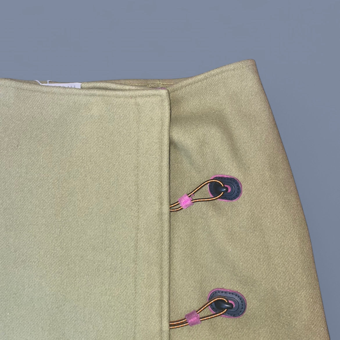 Vintage Miu Miu Green Wool Midi Skirt