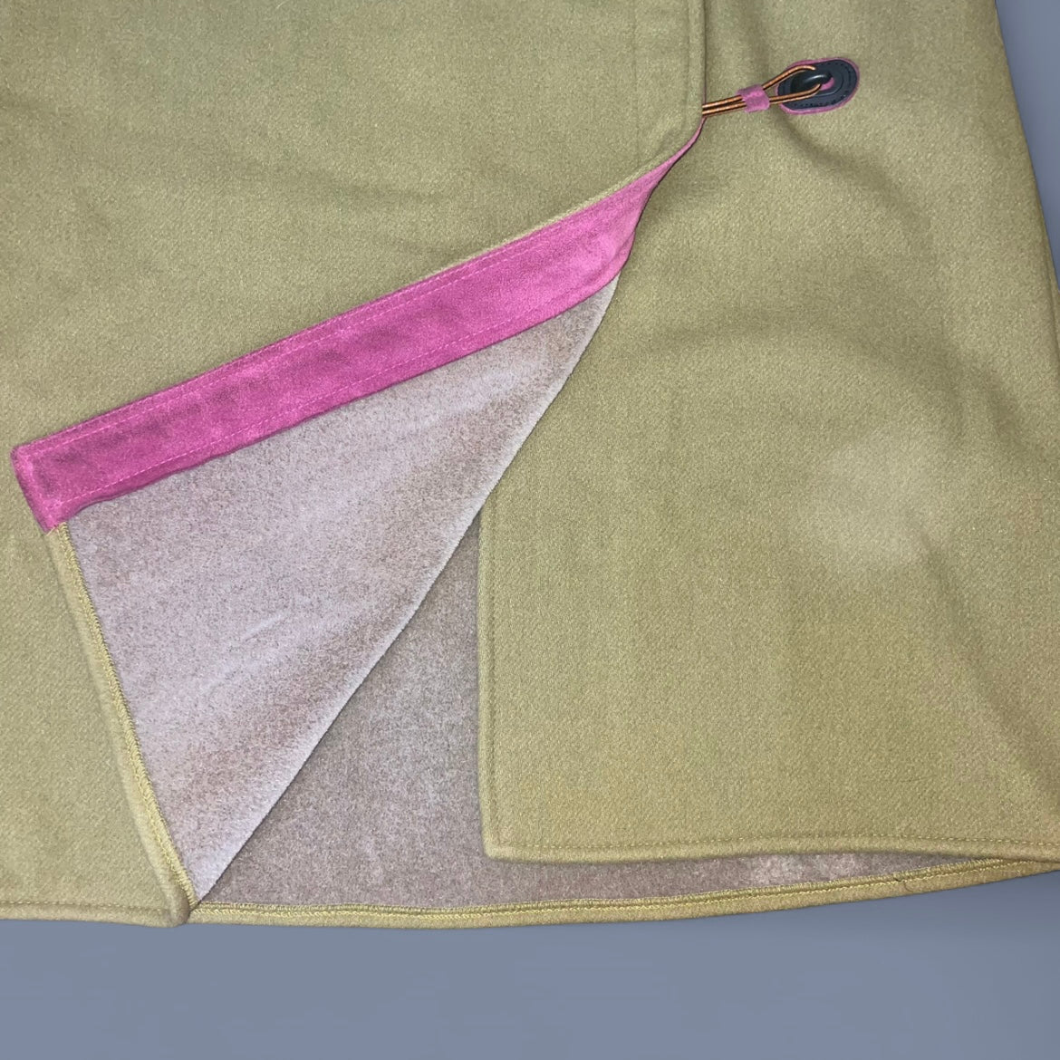 Vintage Miu Miu Green Wool Midi Skirt