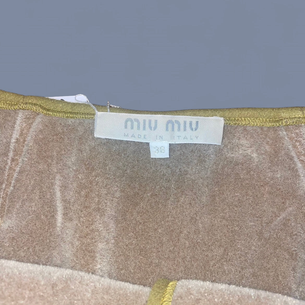 Vintage Miu Miu Green Wool Midi Skirt