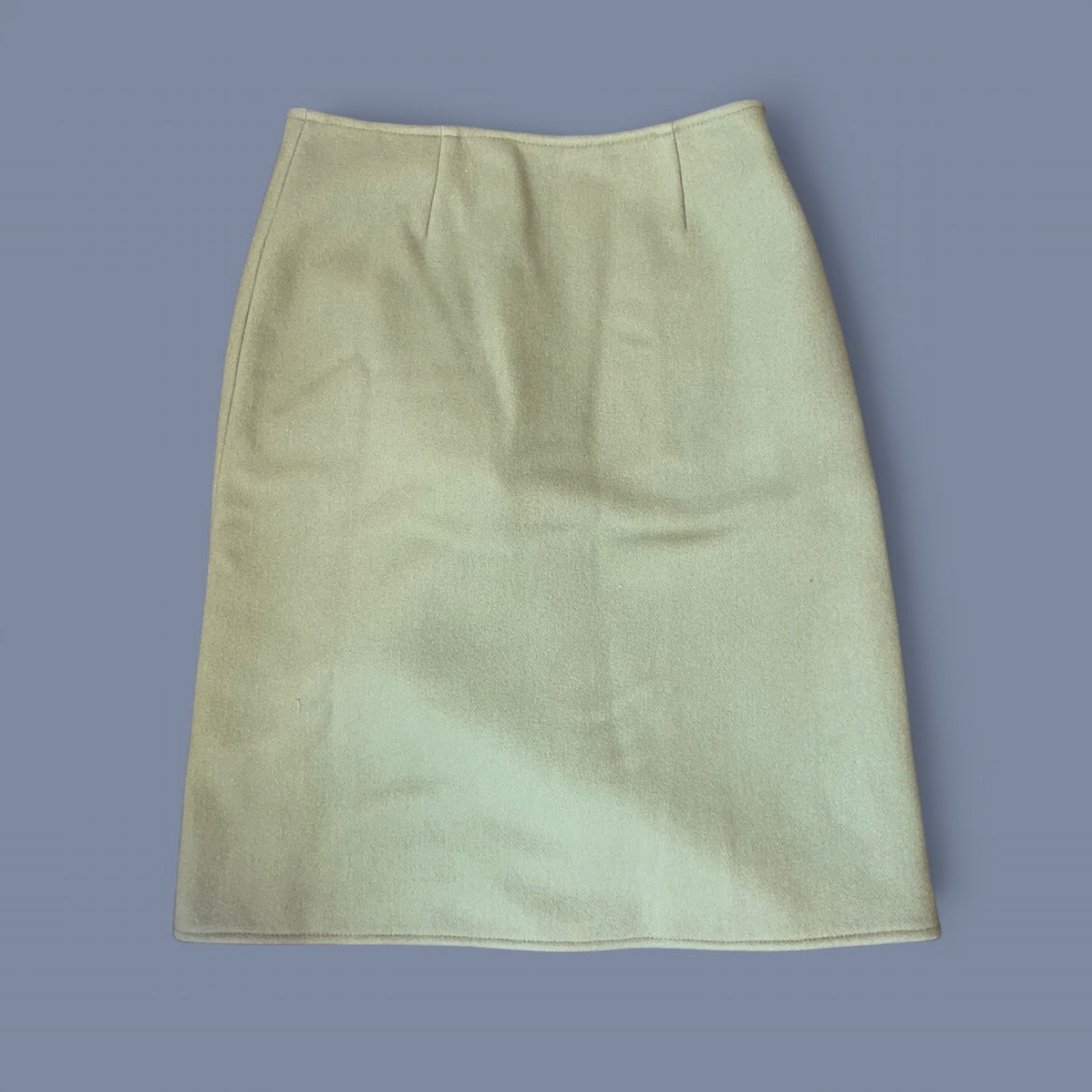 Vintage Miu Miu Green Wool Midi Skirt