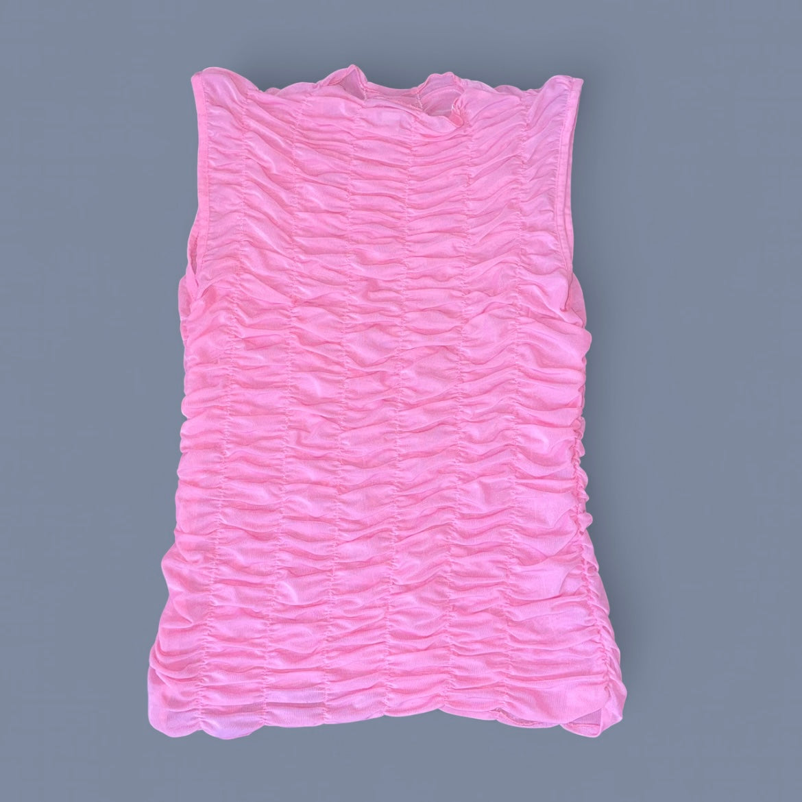 Vintage Topshop Sheer Ruched Mesh Top