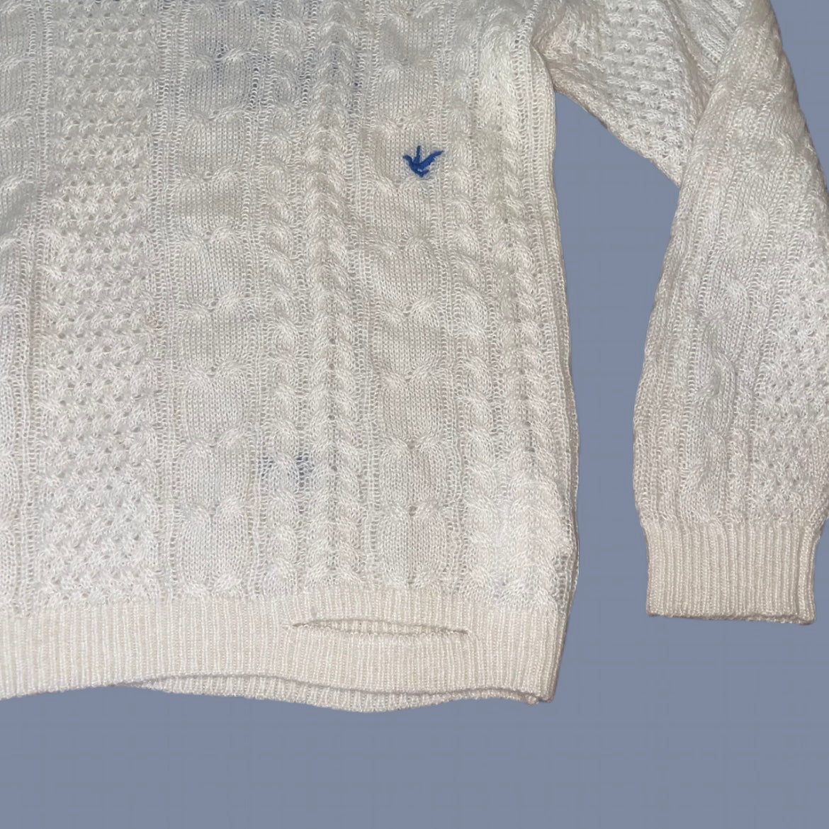 Miss Sixty White and Blue Knit Sweater
