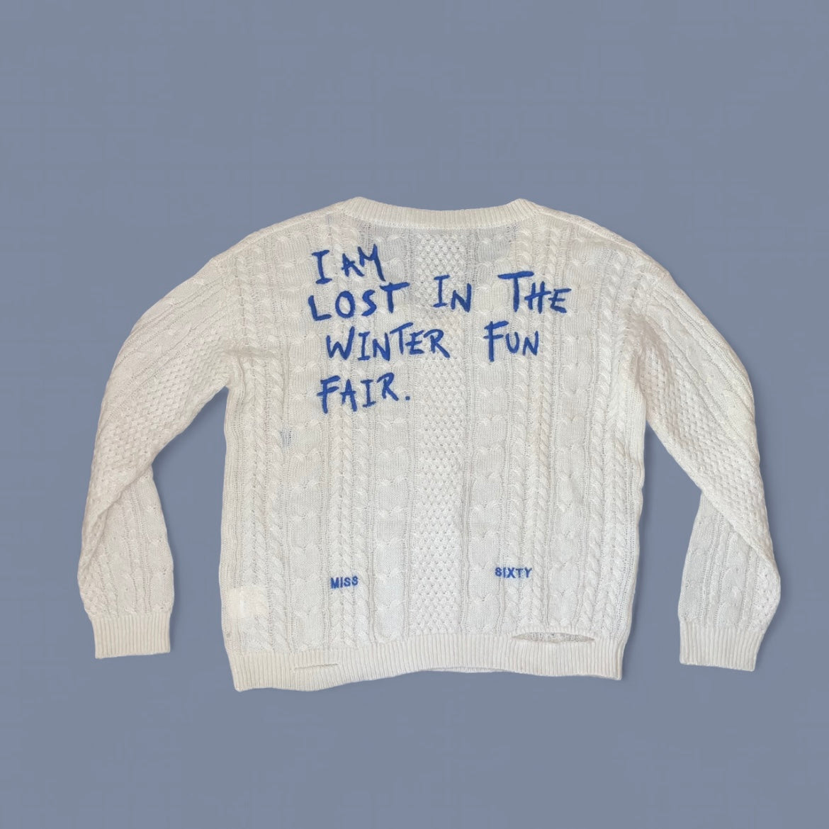 Miss Sixty White and Blue Knit Sweater