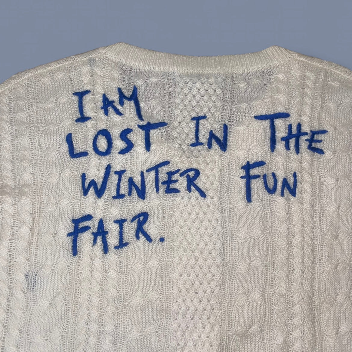 Miss Sixty White and Blue Knit Sweater