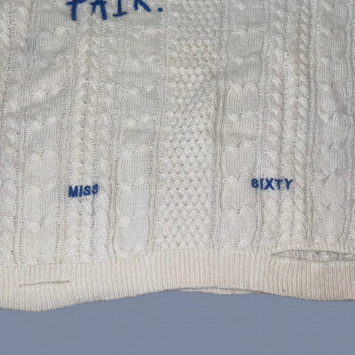Miss Sixty White and Blue Knit Sweater