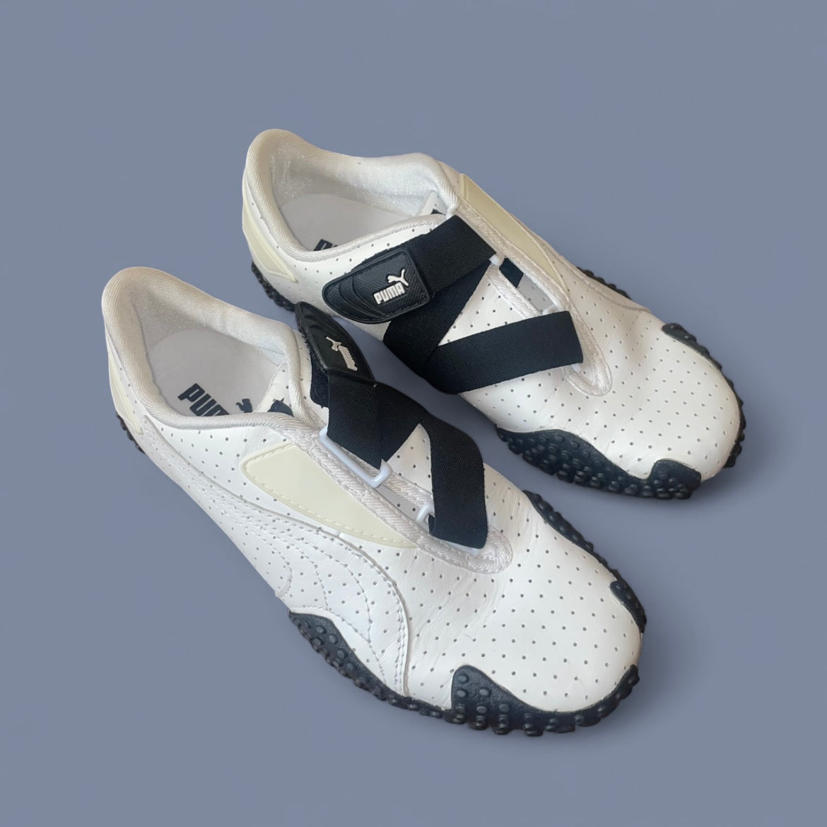 Vintage White and Black Puma Mostros