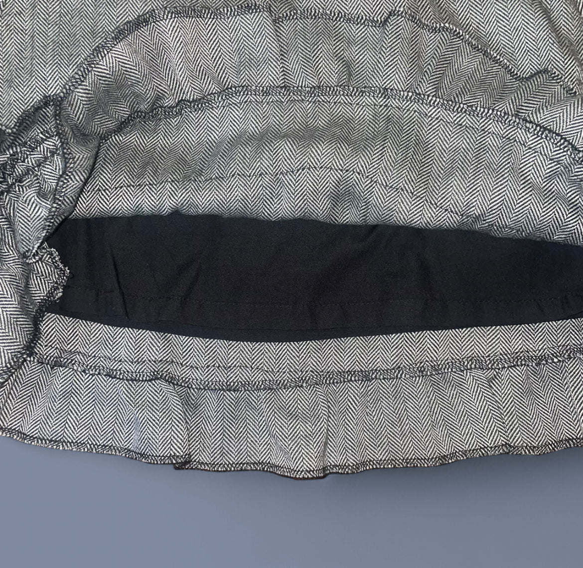 Designer Gray Ruffled Mini Skirt