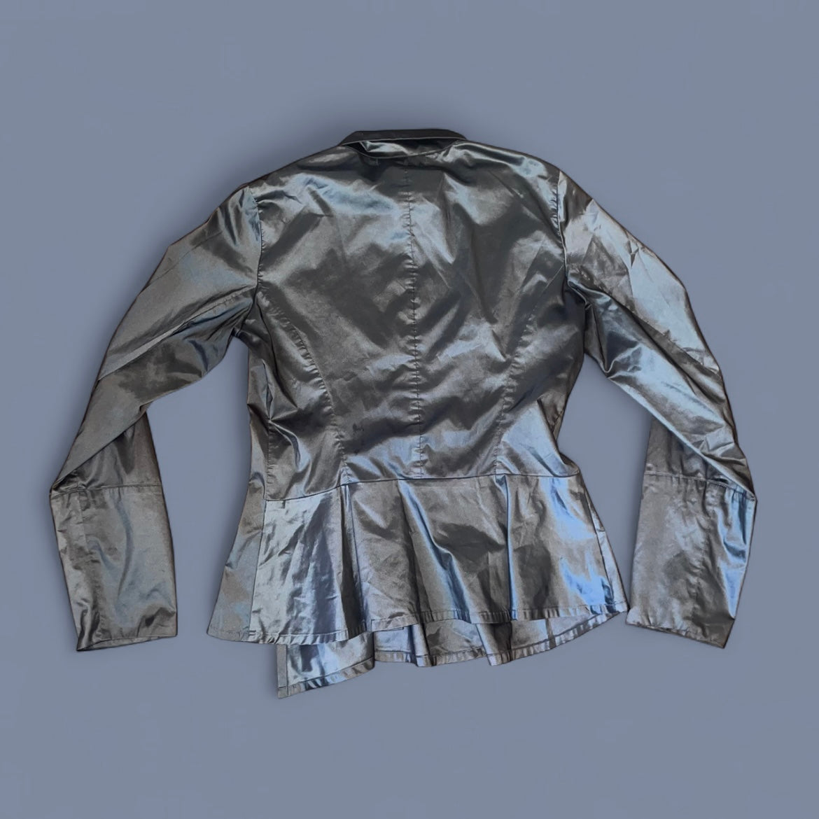 Vintage Matthildur Metallic Asymmetrical Button Up Top