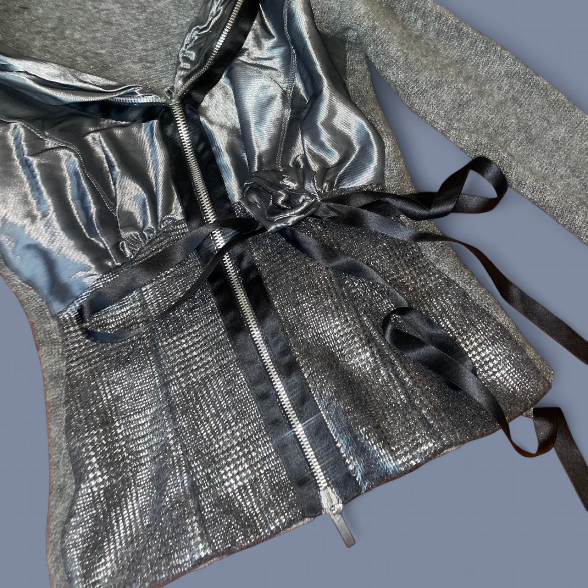 Vintage French Metallic Zip Up Jacket