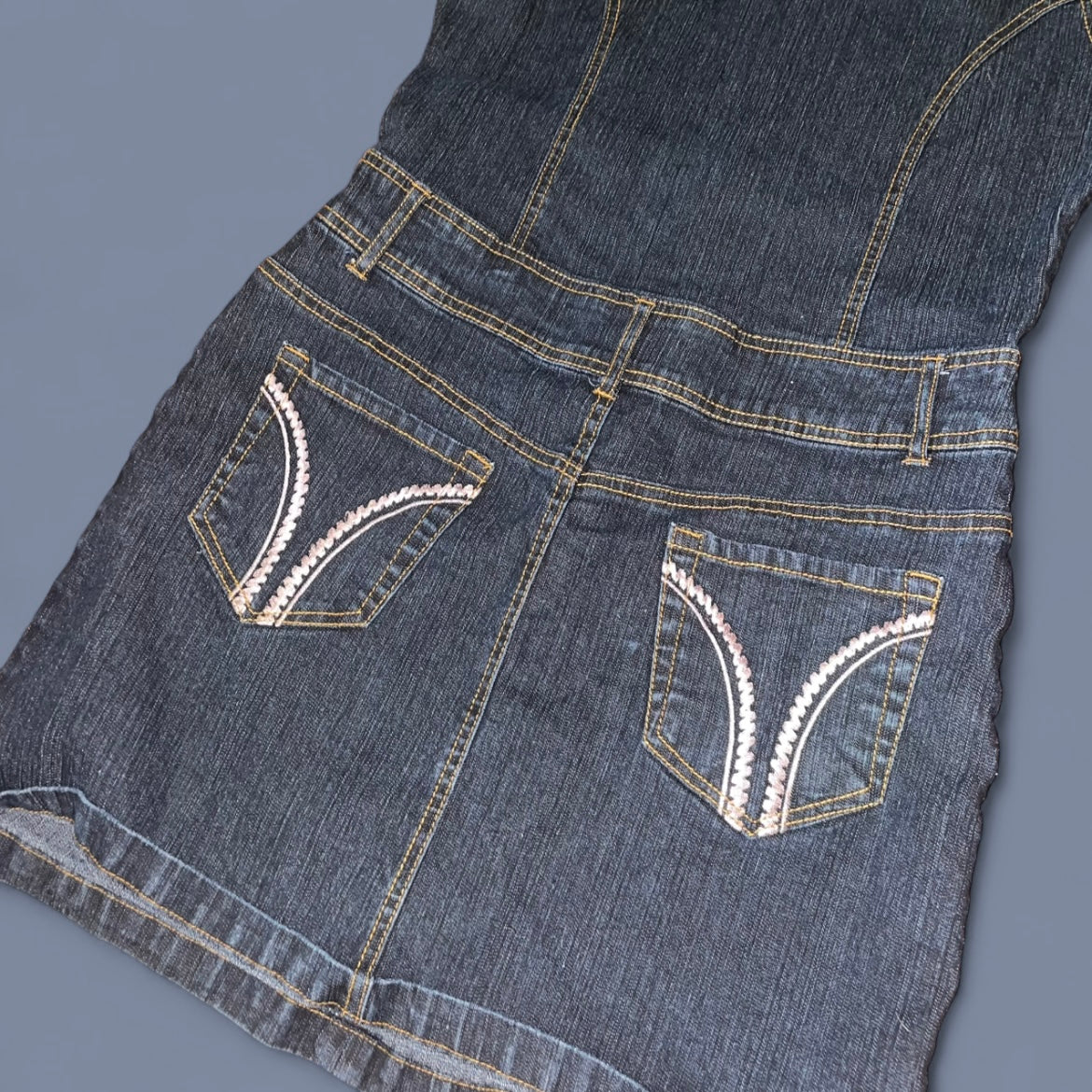 Vintage 00s Dark Wash Denim Dress