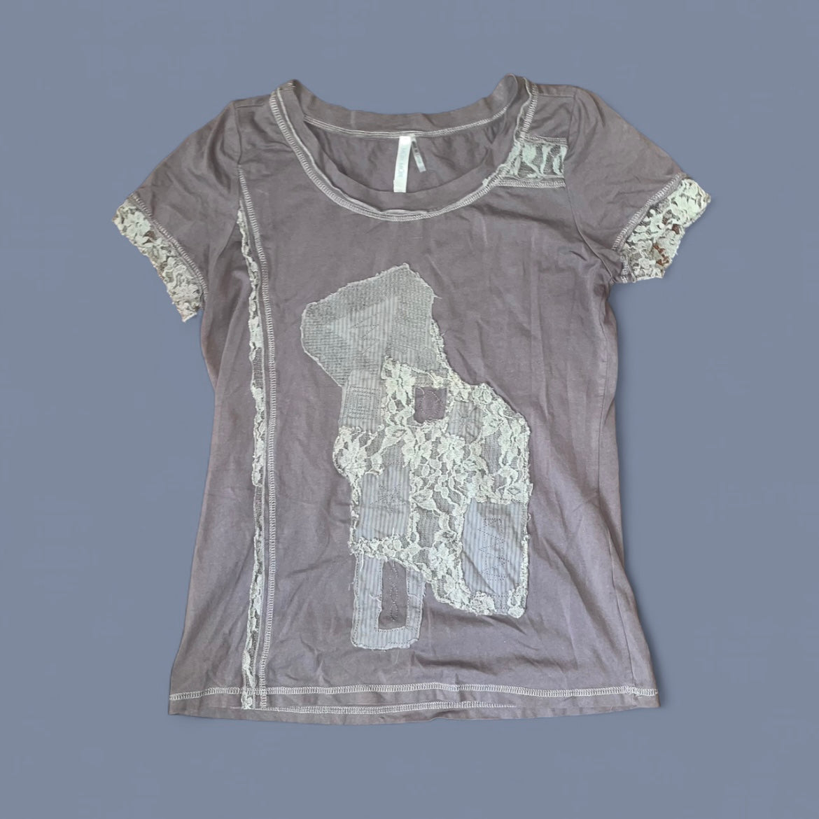 00s Dark Gray Lace Tee