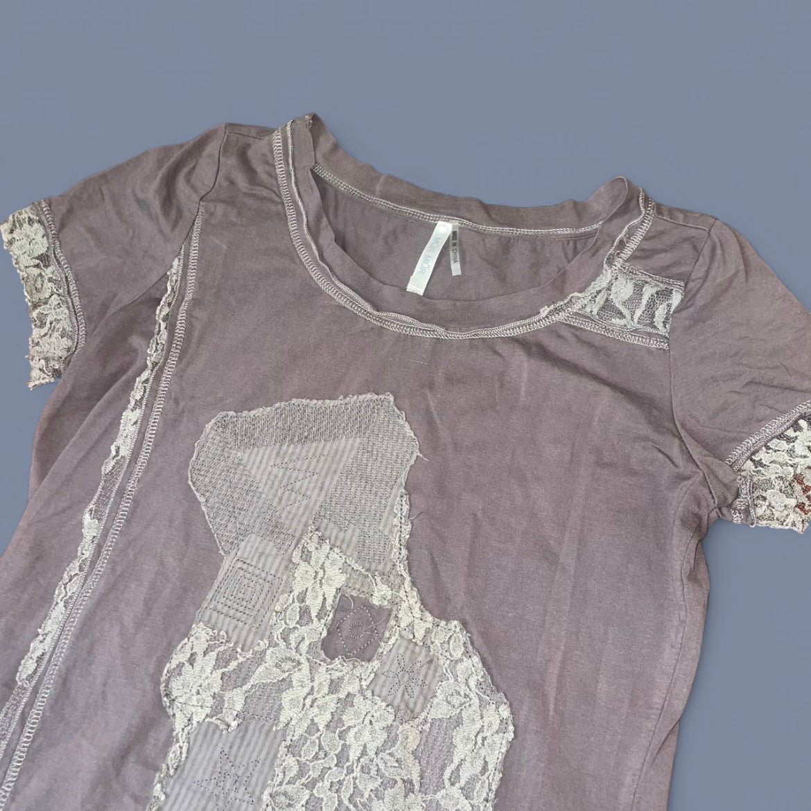 00s Dark Gray Lace Tee