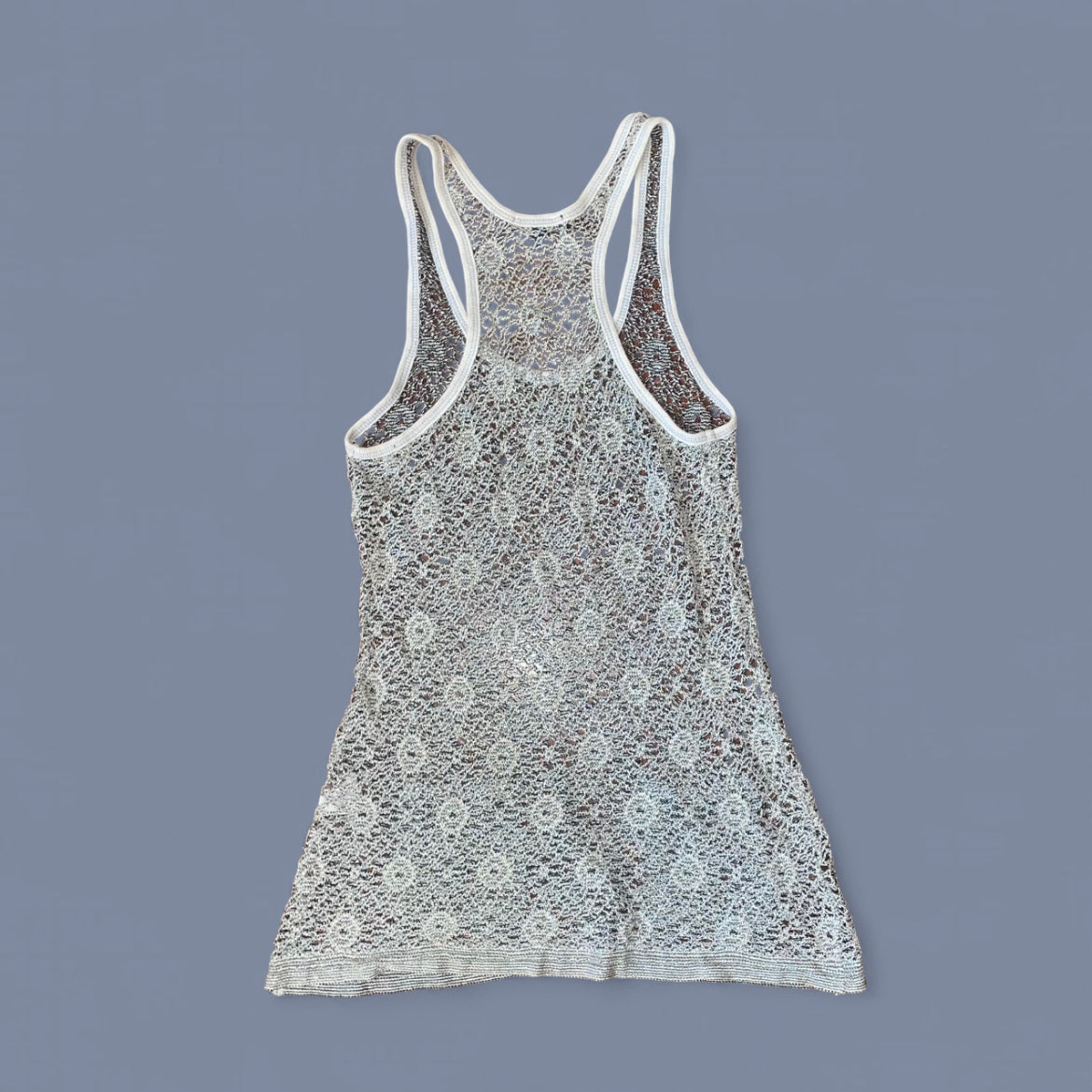 00s Sheer Knit Crochet Tank