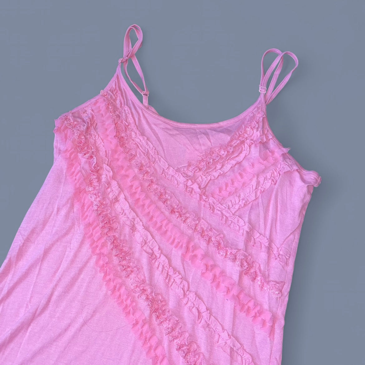 Vintage 00s Baby Pink Ruffle Cami