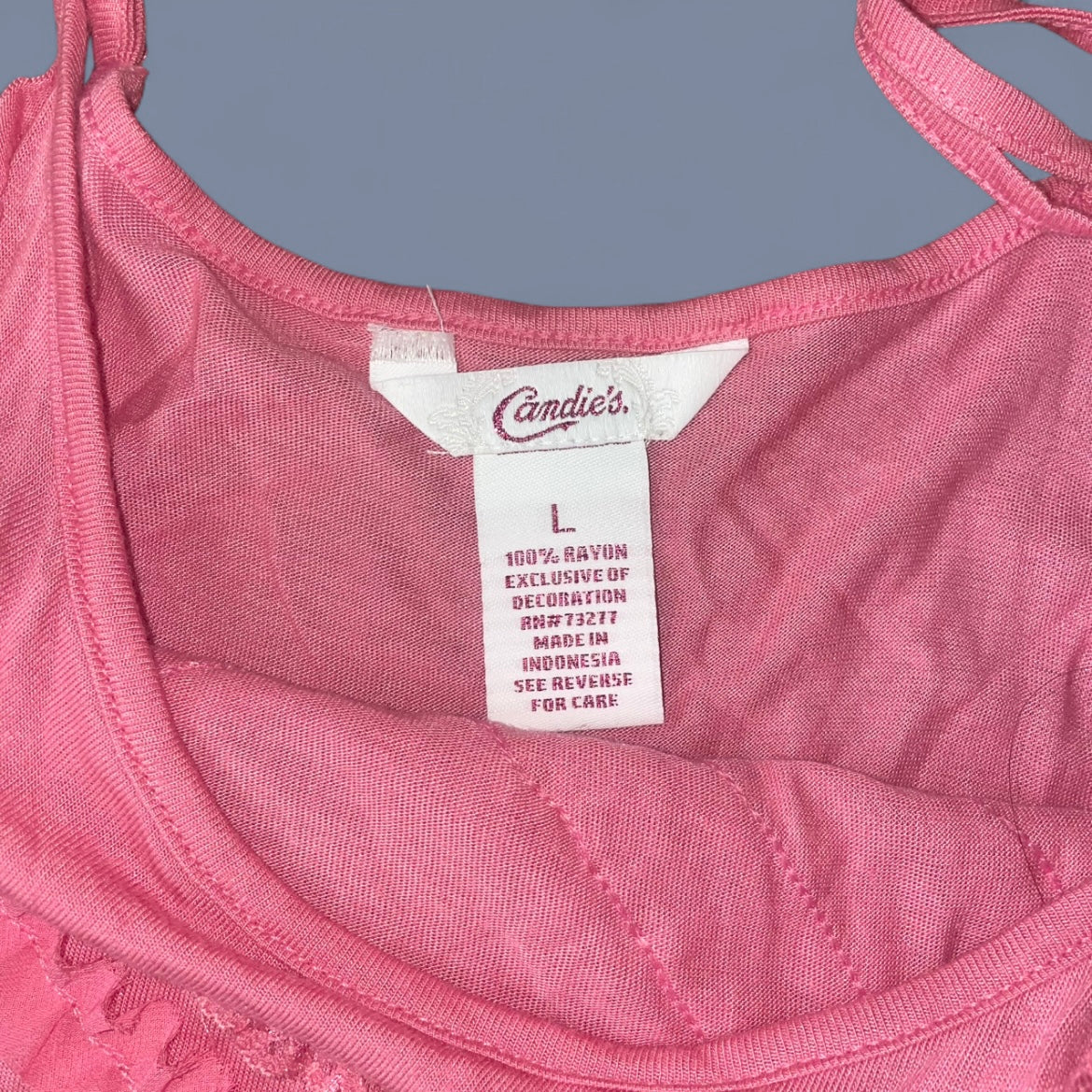 Vintage 00s Baby Pink Ruffle Cami