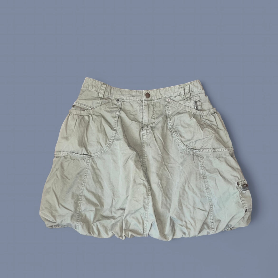Vintage 00s Khaki Green Bubble Skirt