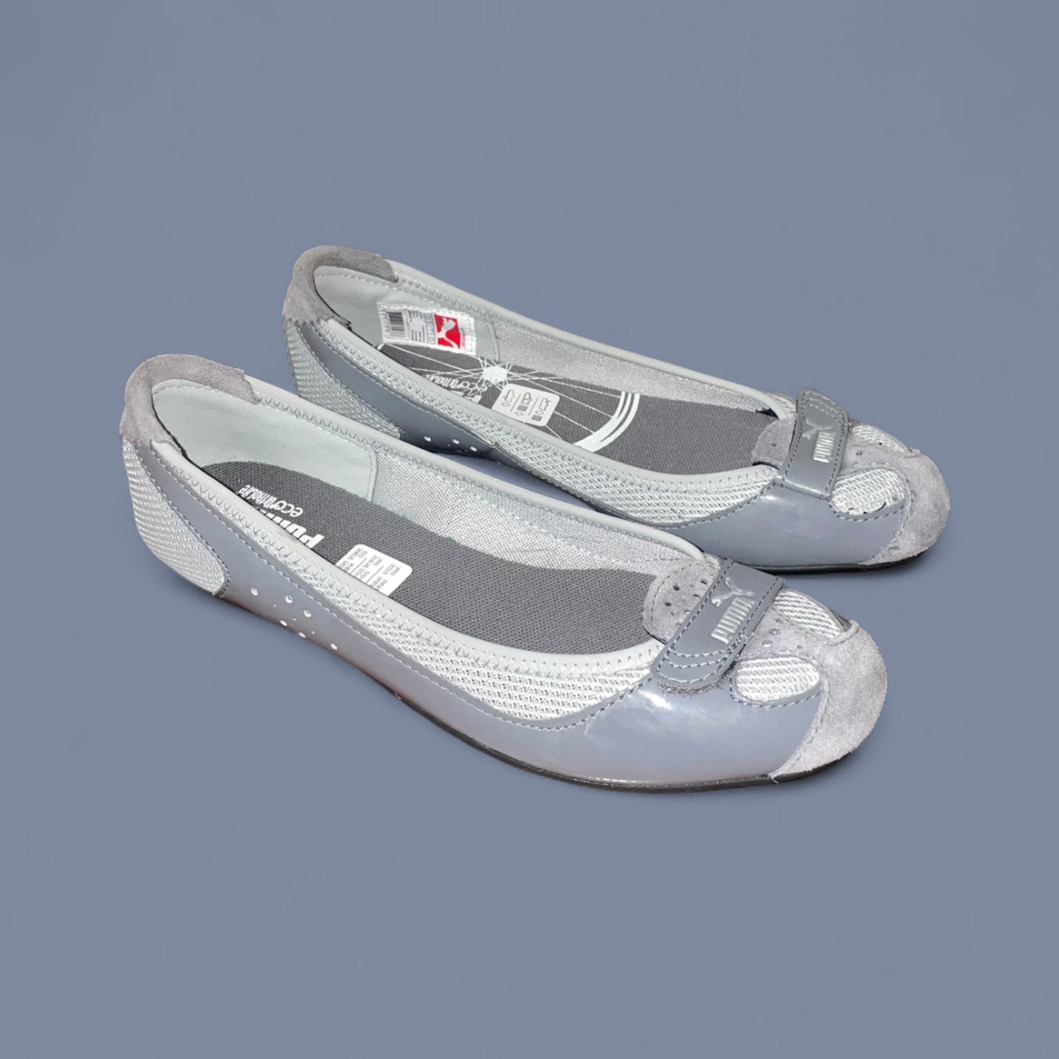 Gray Puma Sporty Ballet Flats