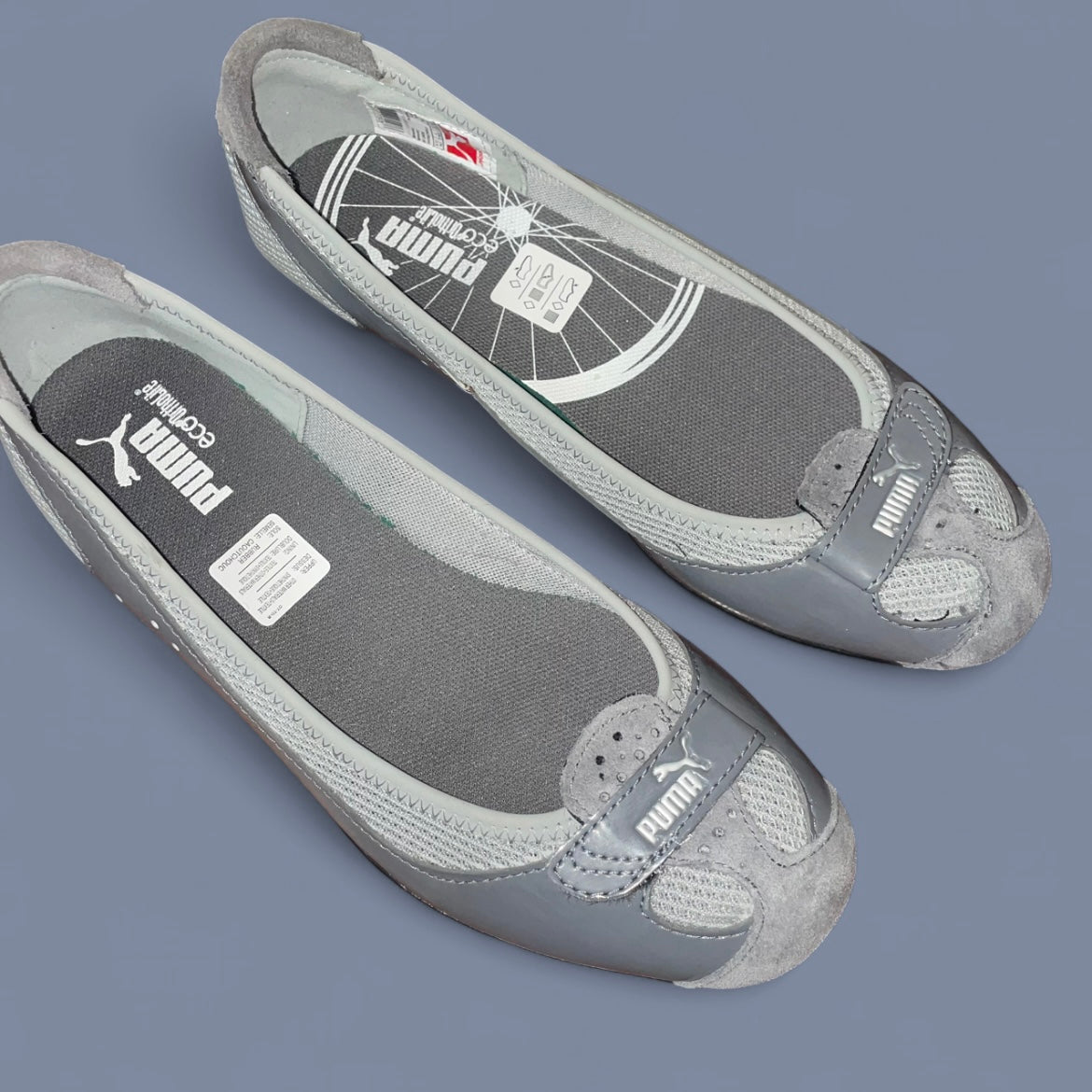 Gray Puma Sporty Ballet Flats