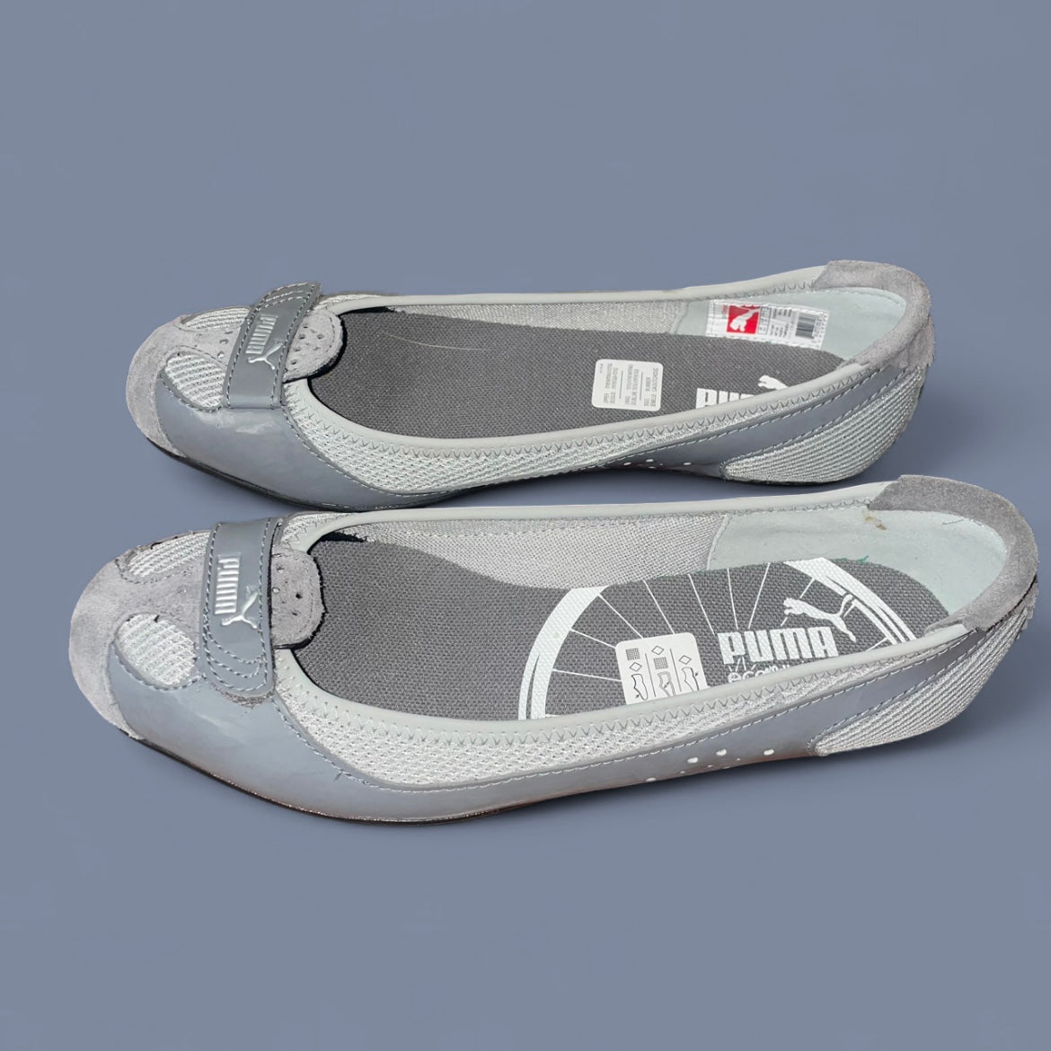 Gray Puma Sporty Ballet Flats