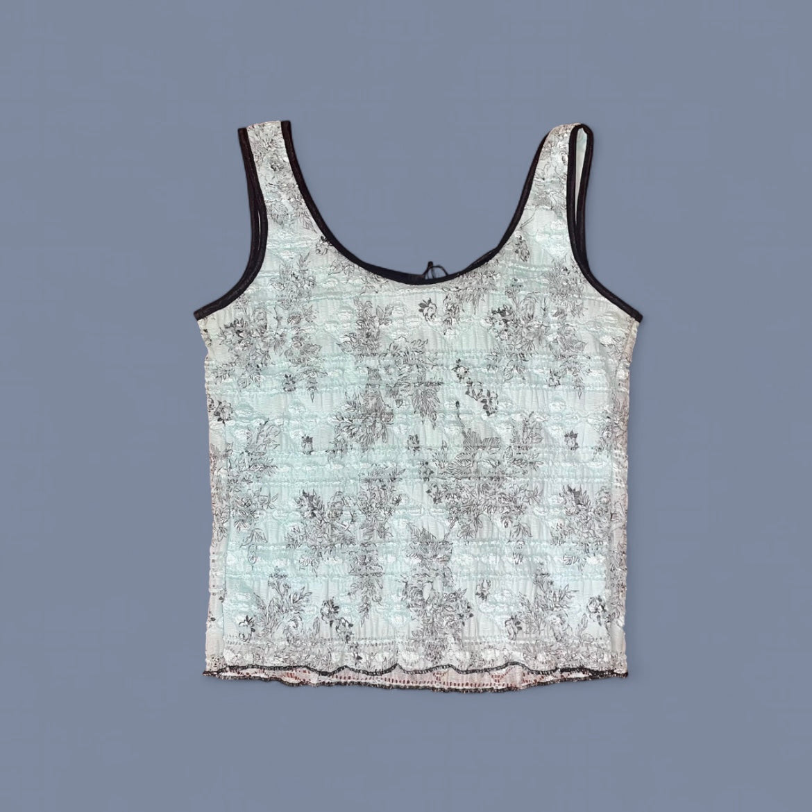 Vintage 00s Baby Blue Lace Up Top