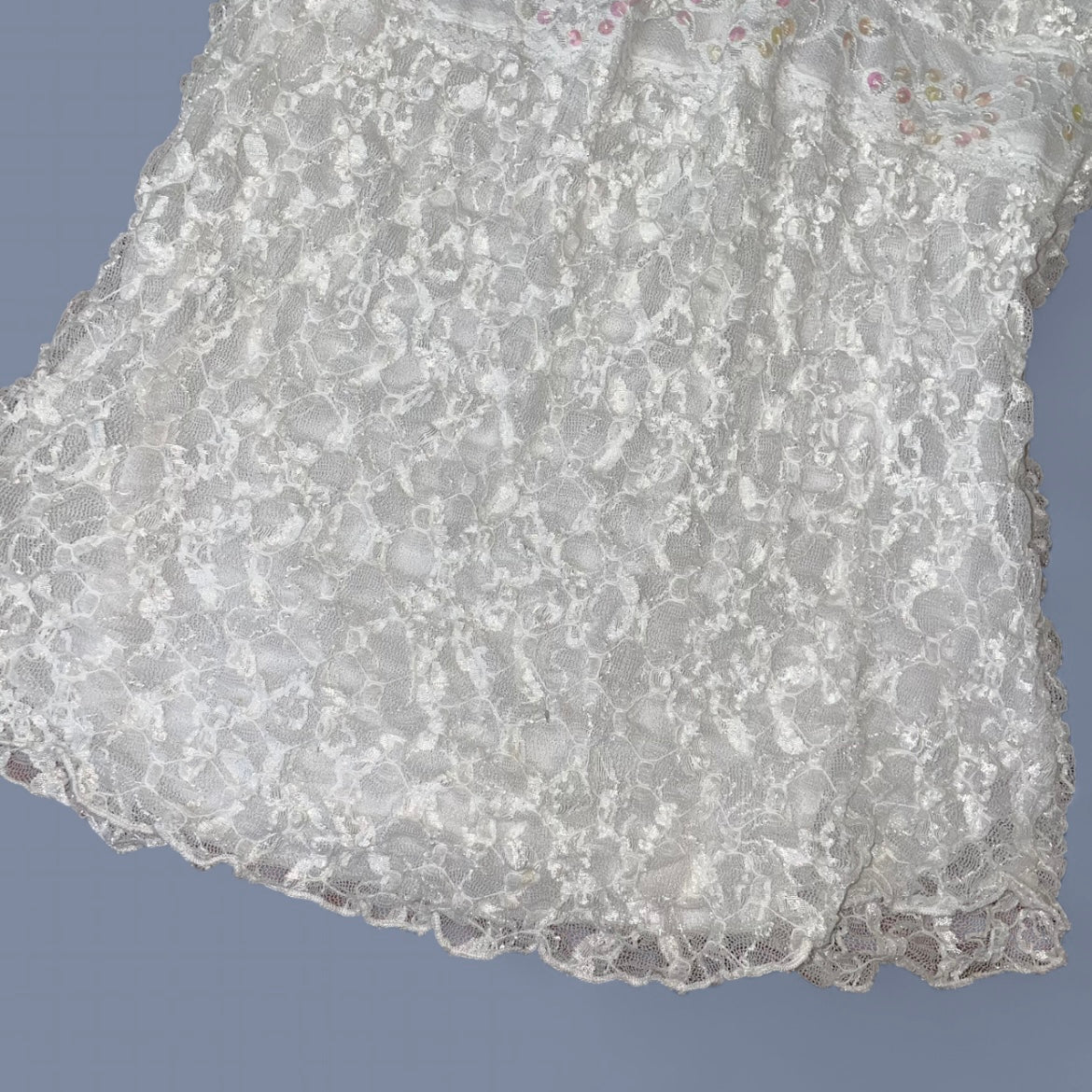Vintage 00s White Lace Sequin Top