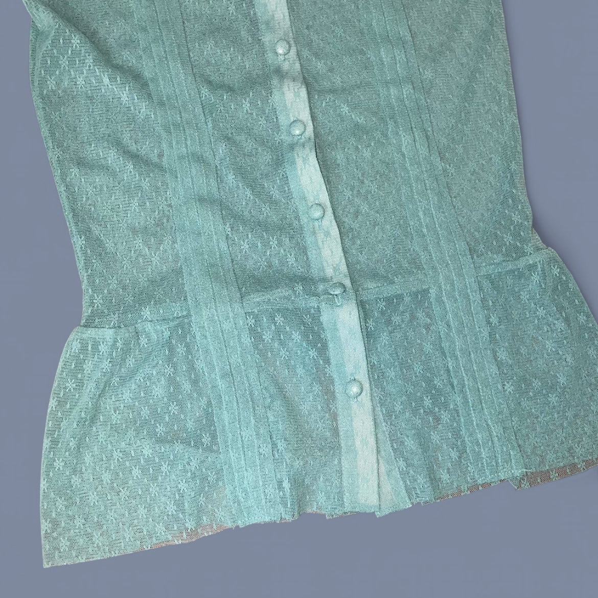 Vintage 00s Guess Turquoise Mesh Top