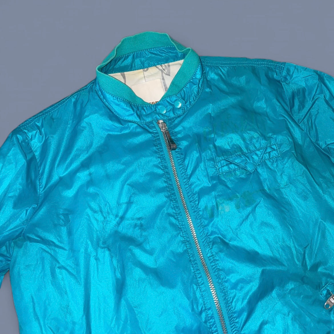 Vintage Diesel Teal Utility-style Windbreaker