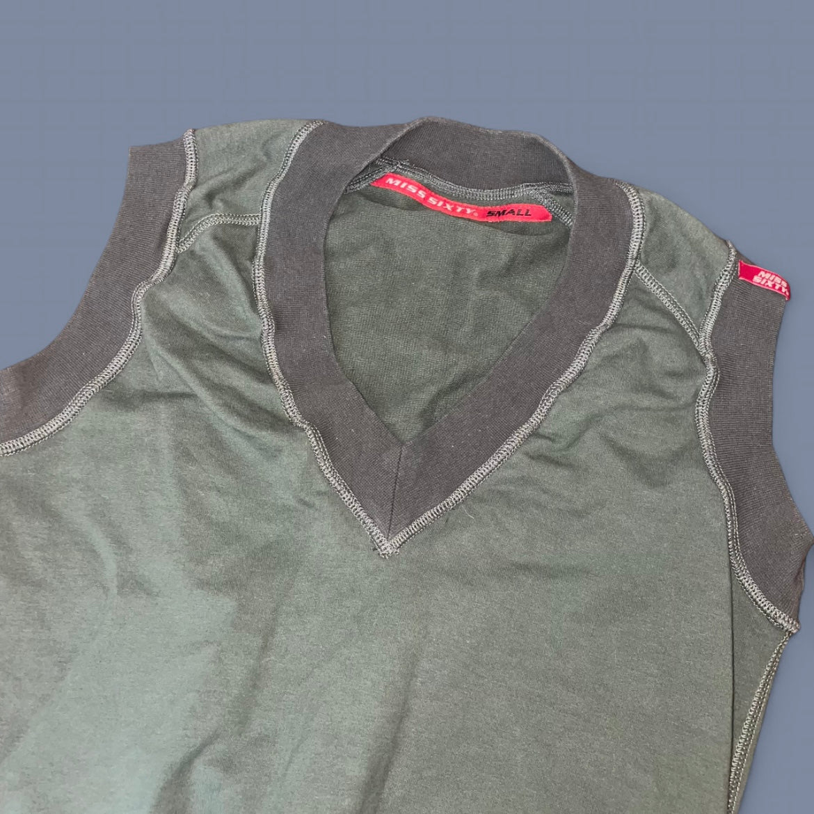 Vintage Miss Sixty Khaki Green Vest