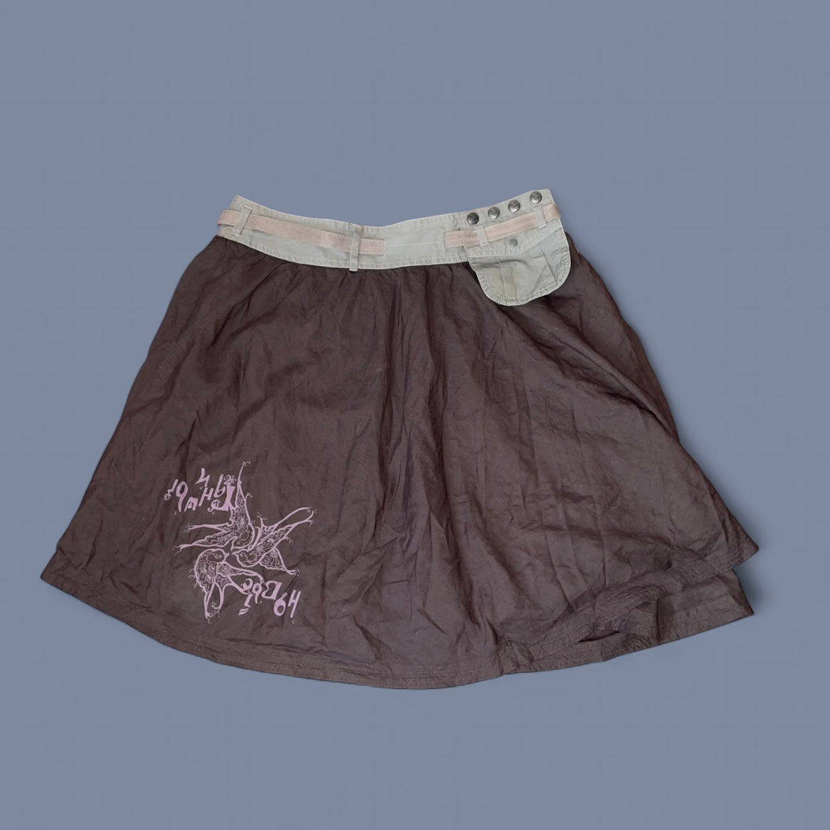 Vintage Diesel Khaki Green Wrap Midi Skirt