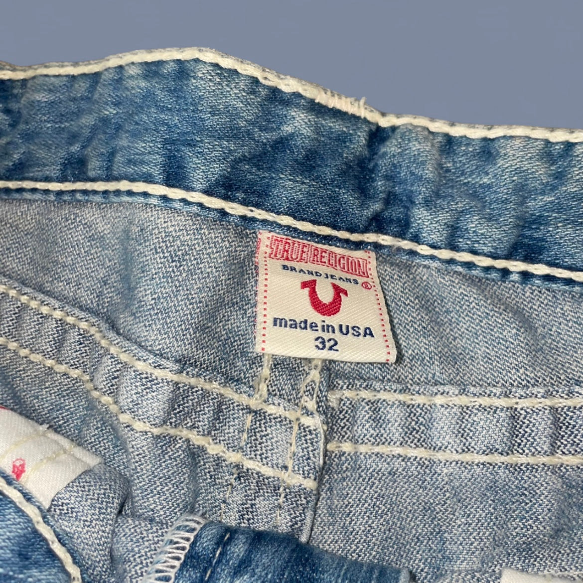 True Religion Patchwork Denim Midi Skirt