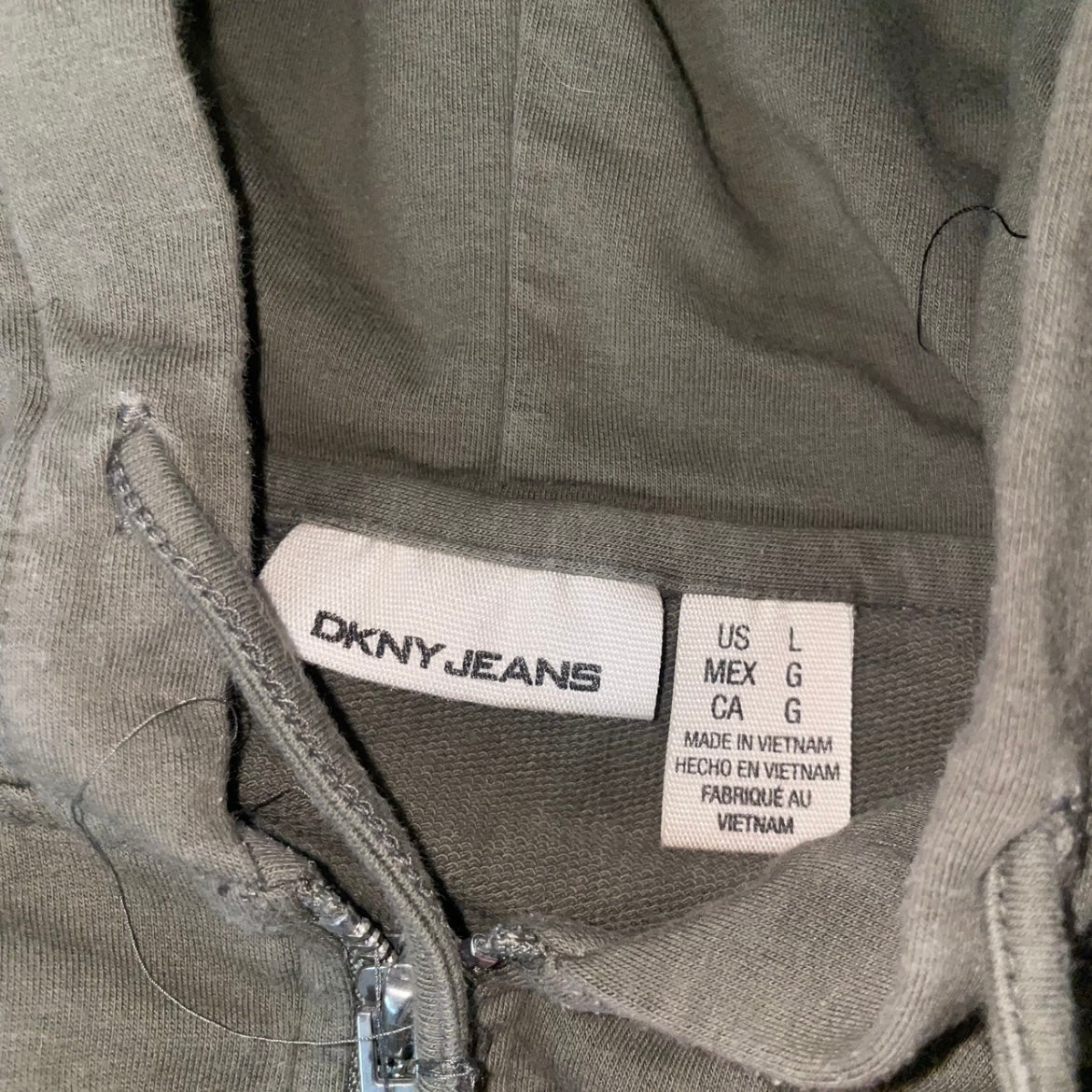 00s DKNY Army Green Studded Hoodie
