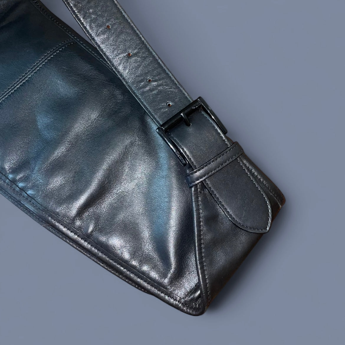 DKNY Black Leather Toolbelt