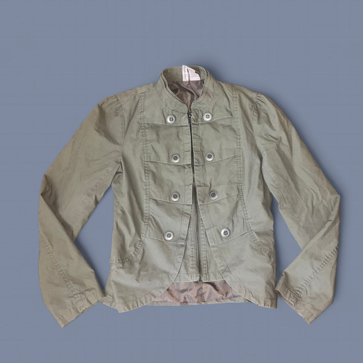 00s Khaki Green Military-style Jacket