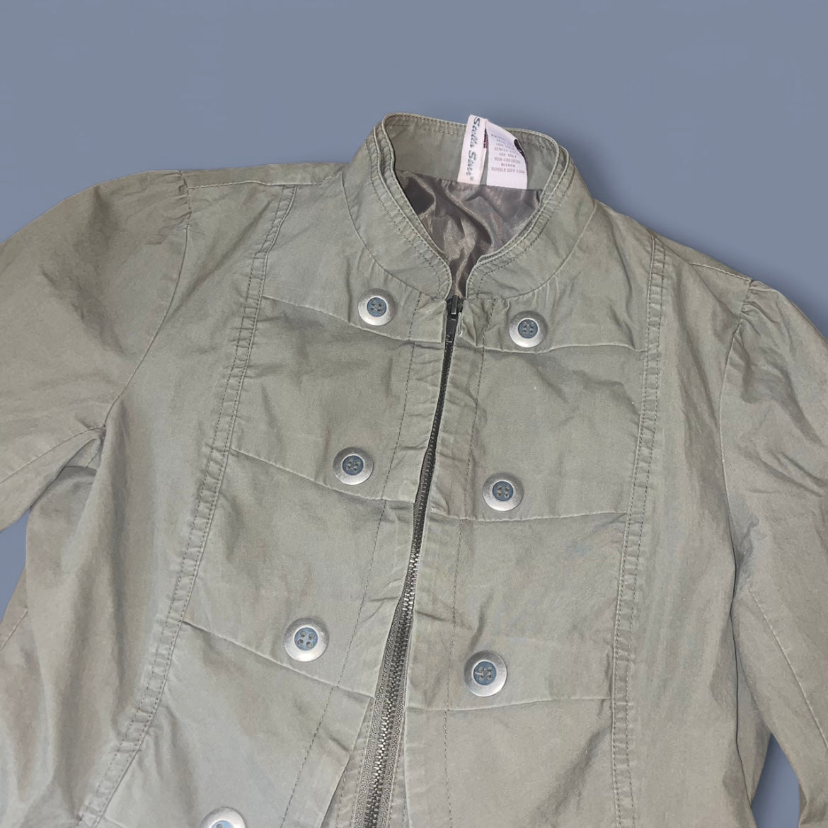 00s Khaki Green Military-style Jacket