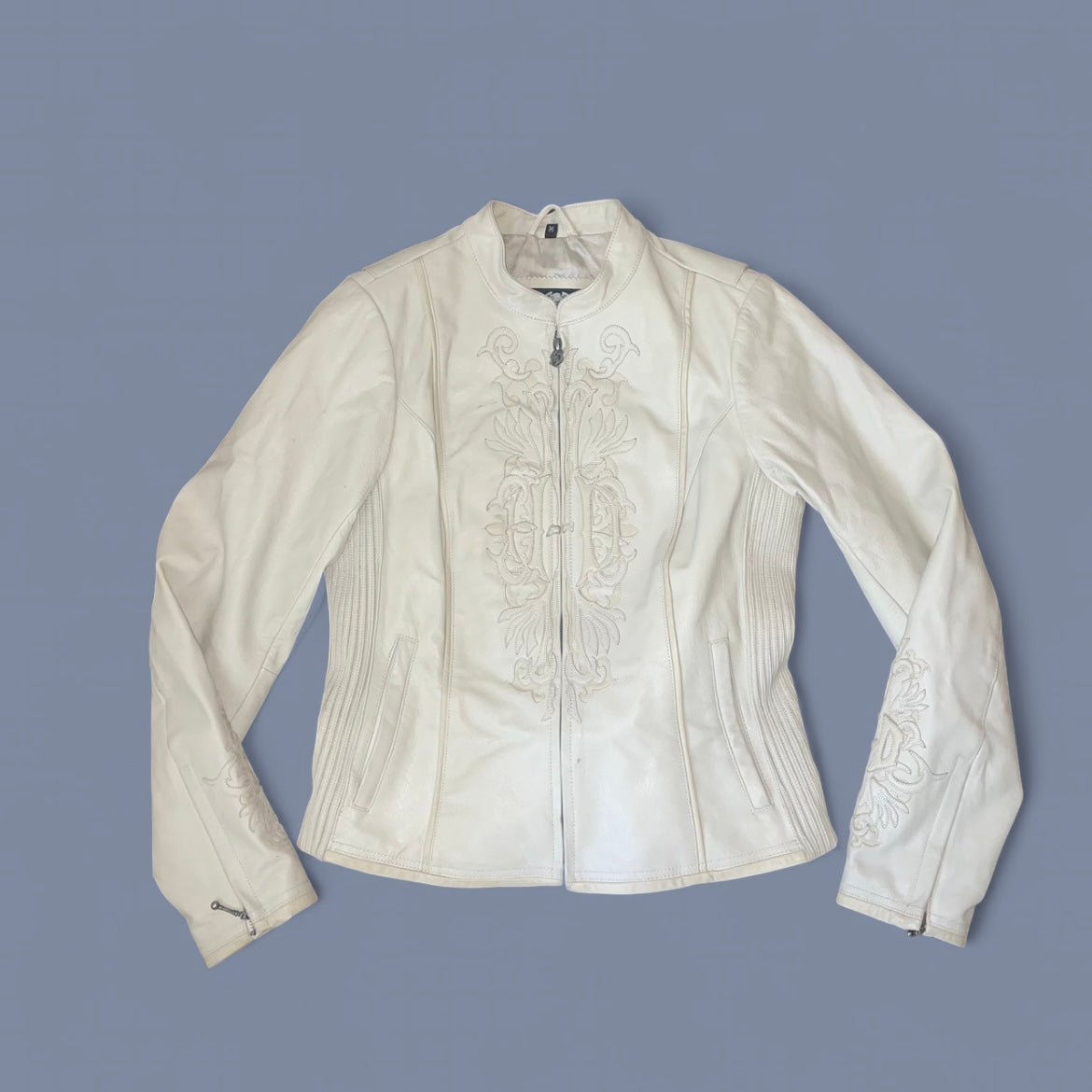 Harley-Davidson Cream Leather Moto Jacket