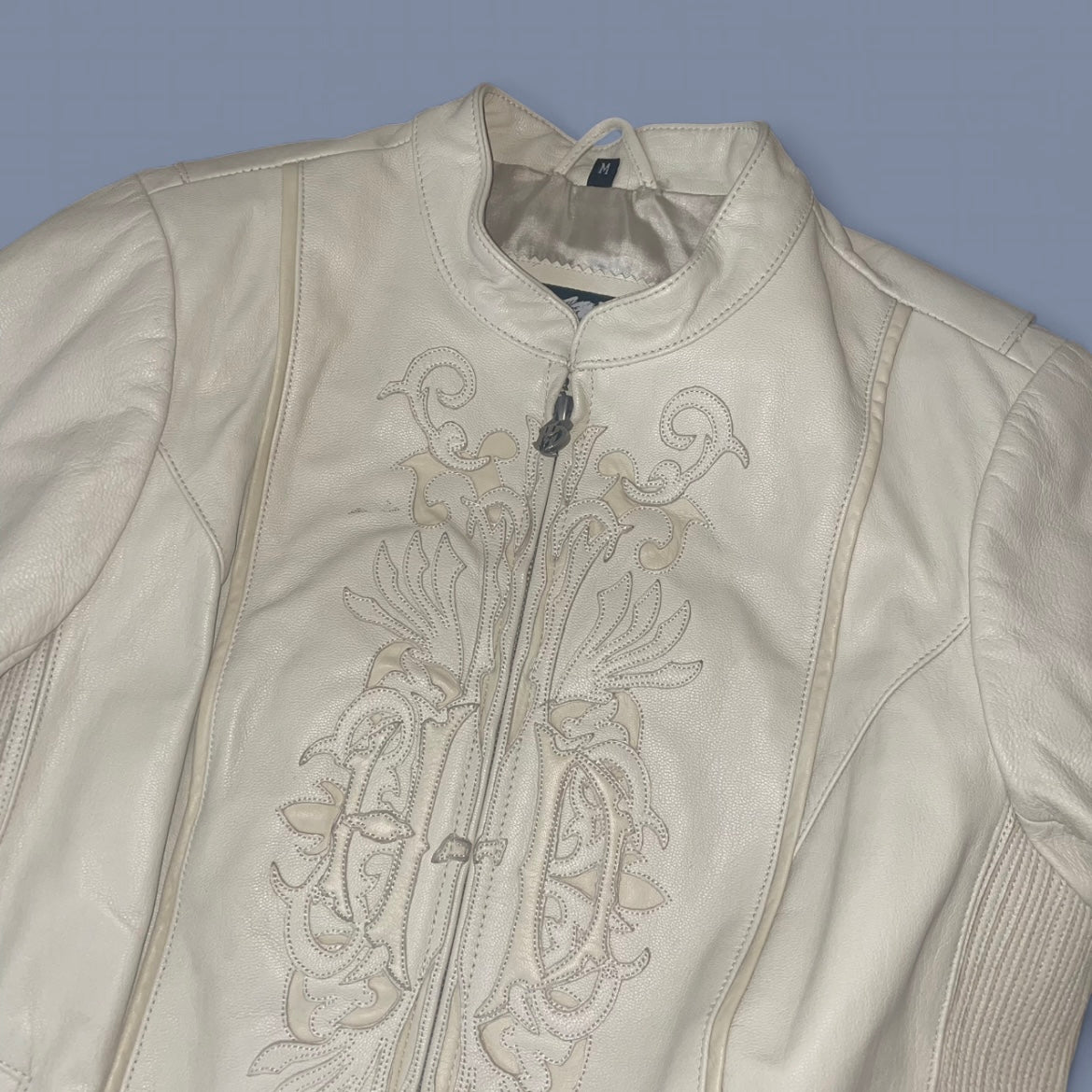 Harley-Davidson Cream Leather Moto Jacket