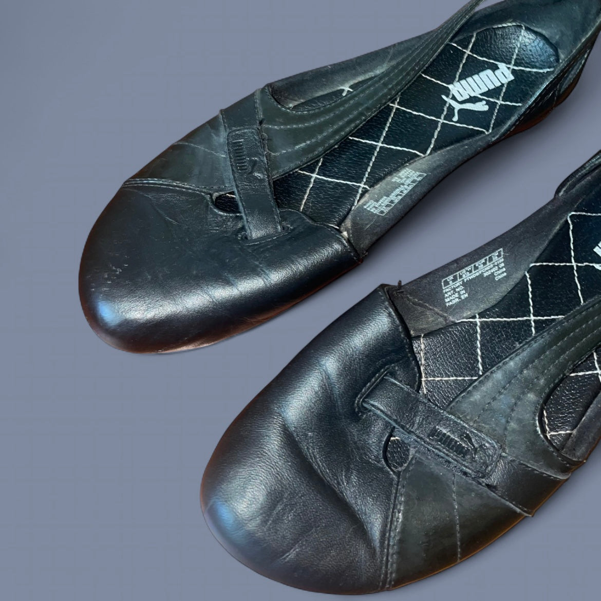 Vintage Black Puma Sporty Ballet Flats