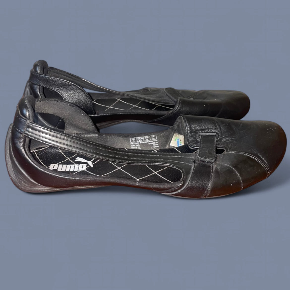 Vintage Black Puma Sporty Ballet Flats