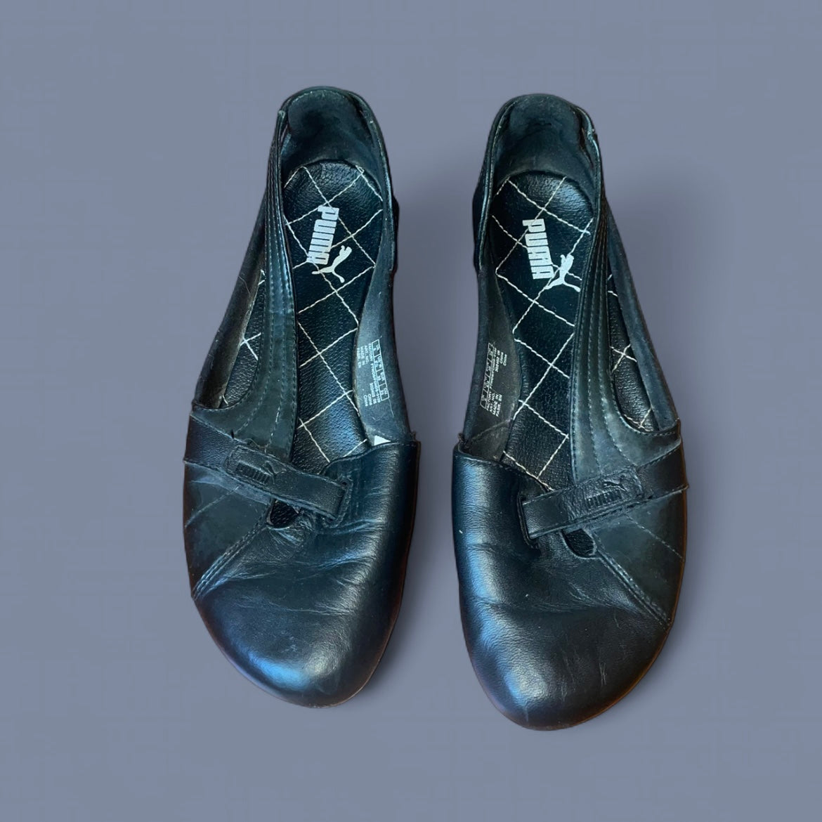 Vintage Black Puma Sporty Ballet Flats