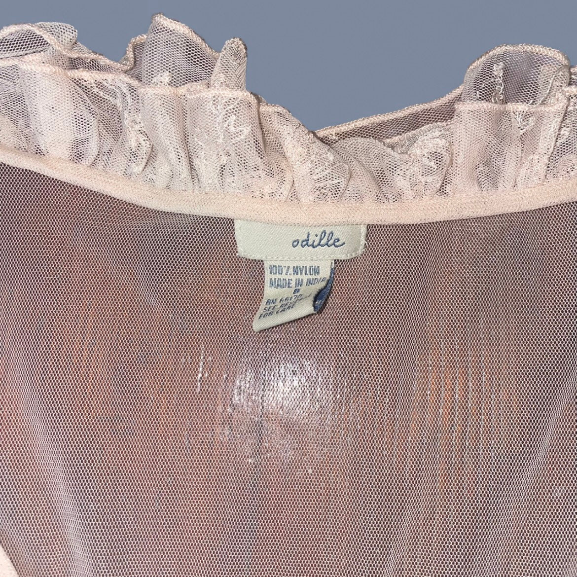 00s Sheer Cream Lace Babydoll Top
