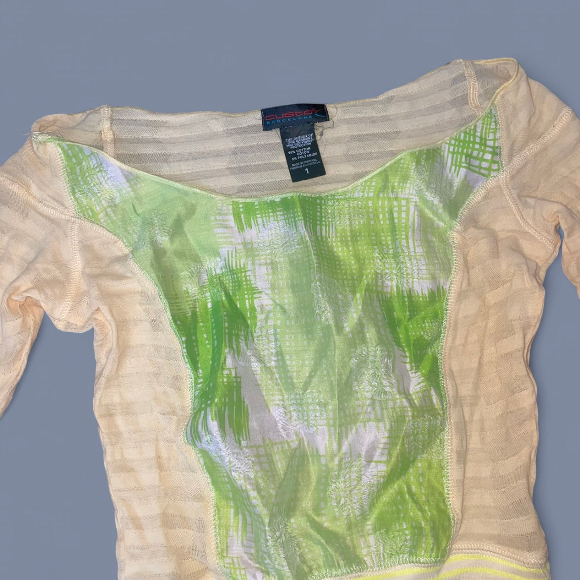 Vintage Custo Barcelona Knit Boat-neck Top