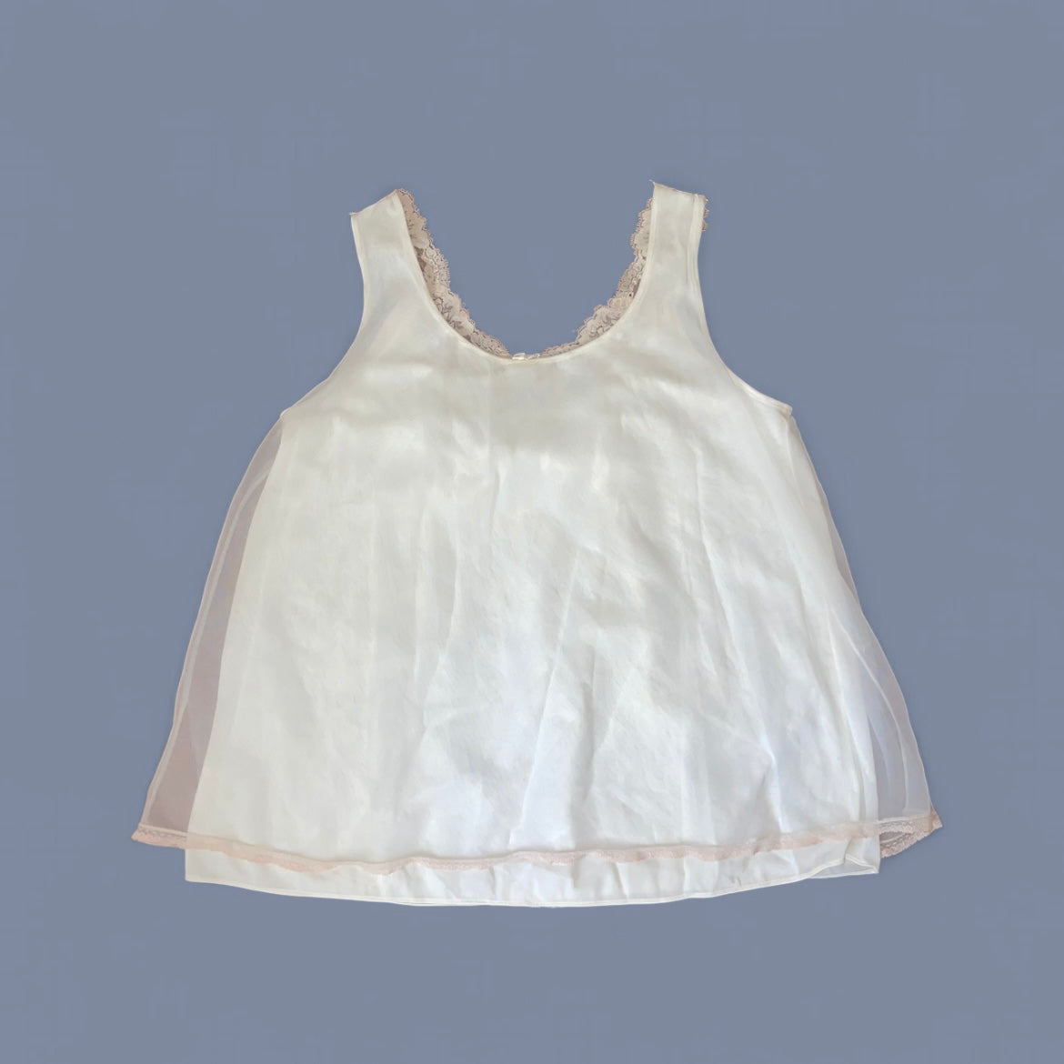 Vintage Cream Tulle Babydoll Top