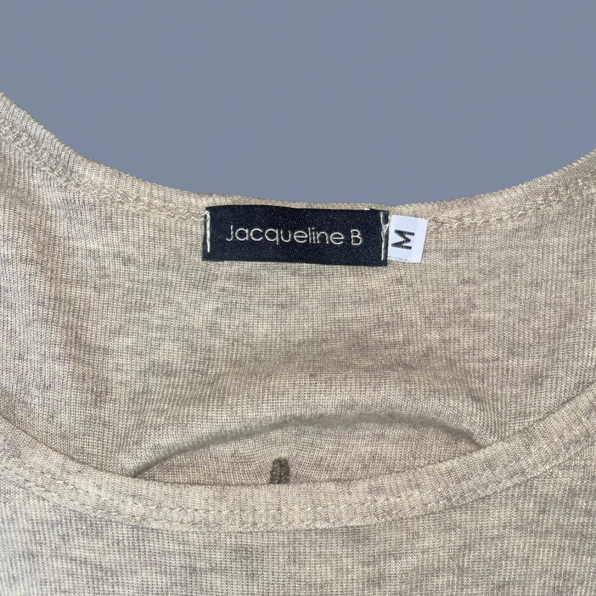 Beige Contrast Stitch Studded Long Sleeve