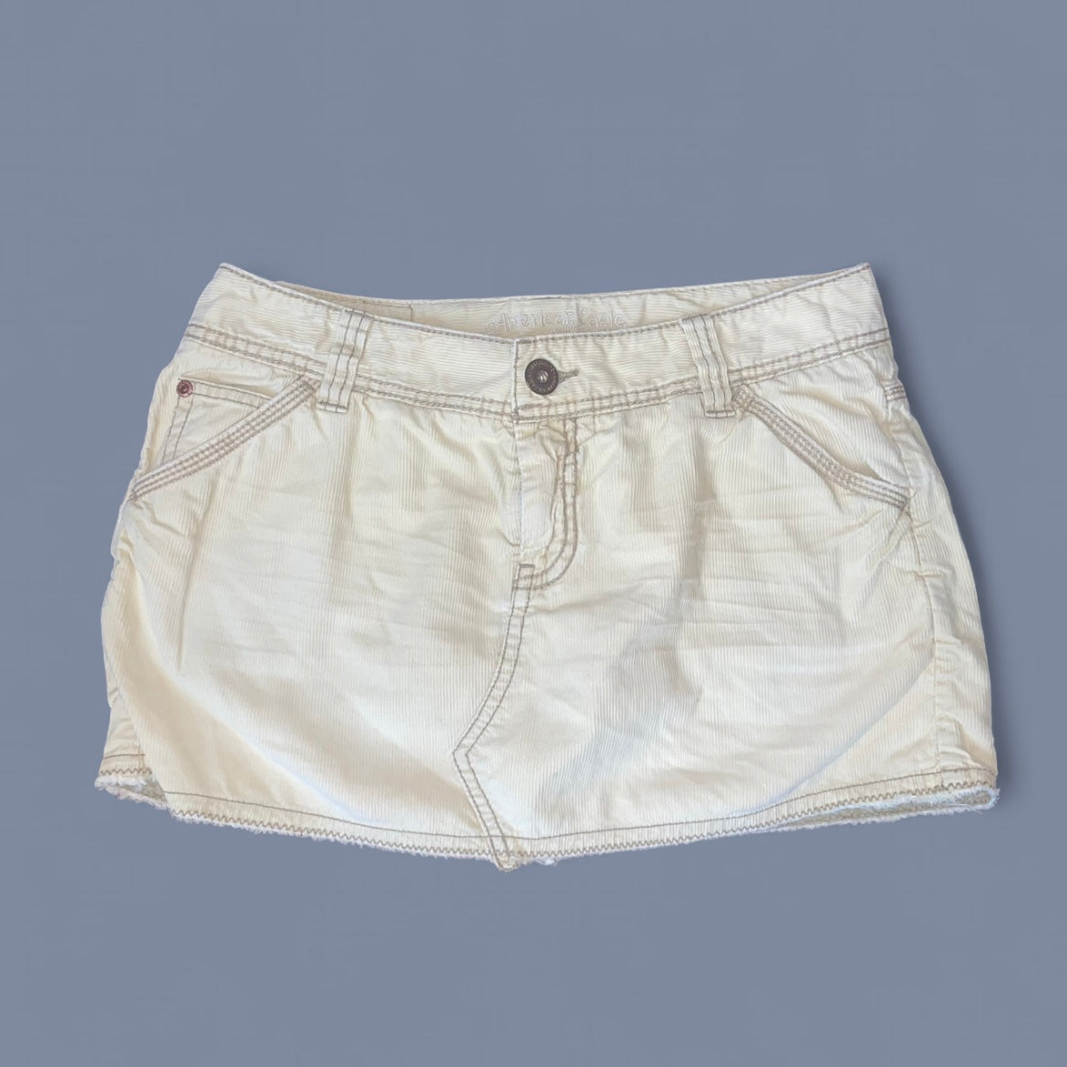 Vintage 00s American Eagle Pale Yellow Mini Skirt