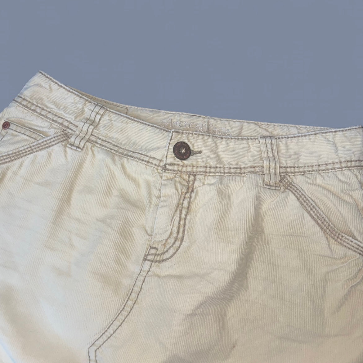 Vintage 00s American Eagle Pale Yellow Mini Skirt