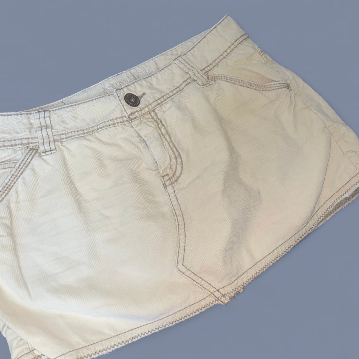 Vintage 00s American Eagle Pale Yellow Mini Skirt